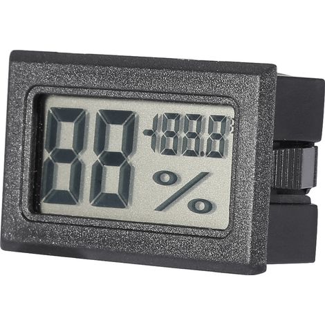 Digitales LCD-Hygrometer, Thermometer und Feuchtigkeitsmesser für Zuhause, Büro und Gewächshaus (schwarz) (1/5)