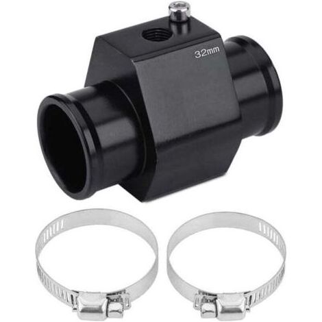 Tuyau de Joint de température de l'eau en Aluminium, Adaptateur de jauge de capteur de Tuyau de Tuyau de Joint de température de - Noir(32mm) (1/4)