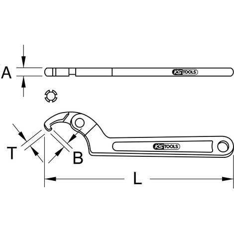 KS Tools 517.1302 Chiave a Settore con Nasello Classic, 19-50 mm
