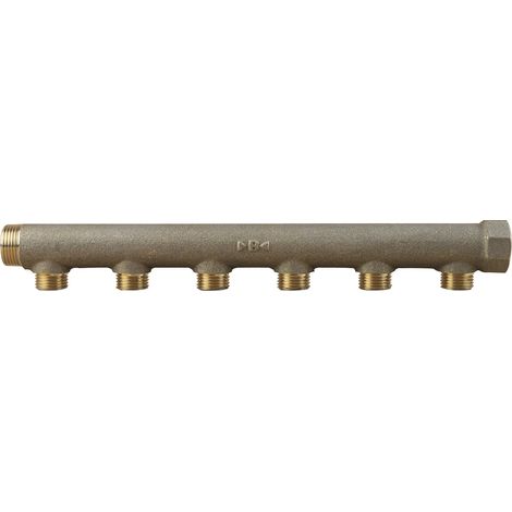 Collecteur mâle femelle 3/4" - 6 départs 1/2" (15/21) - Entraxe 50mm (1/3)
