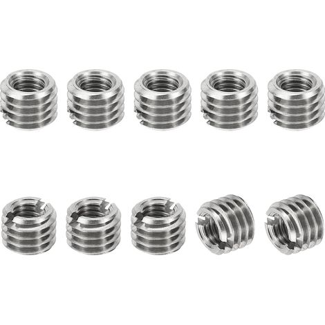 Filetage Adaptateurs Manchon Réduction Écrou Insert Fileté, 10 pcs M81.25 Mâle à M50.8 Femelle Réparation Insérer Écrou Vis Réducteur Conversion Inox Acier Fixation 6mm (1/5)