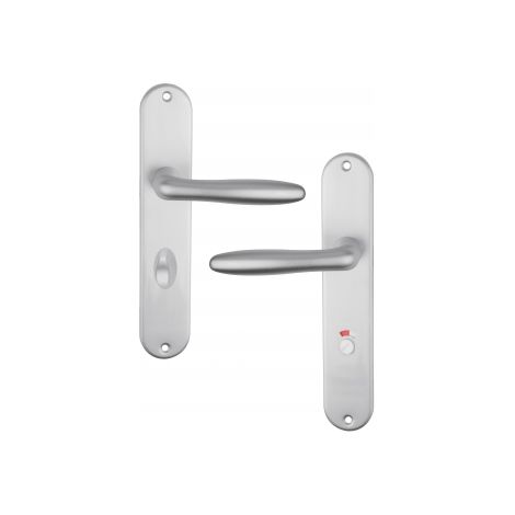 Ouvre&Déco – Poignée de porte intérieure design en Aluminium anodisé argent F1 sur plaque système VARIOSTAR Basic Conda avec Voyant, VENUS