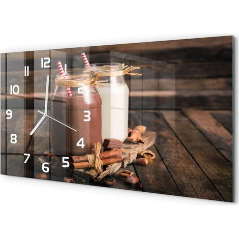 Horloge Murale Maison 60x30 cm Design Panoramique Salon Cuisine Bureau Cocktails dans des verres (1/5)