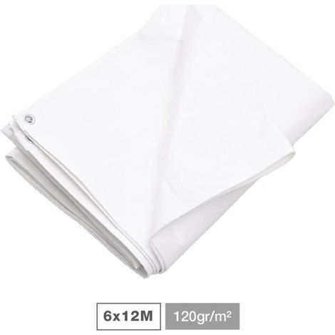 120 g 6 x 12 m weiße Markise