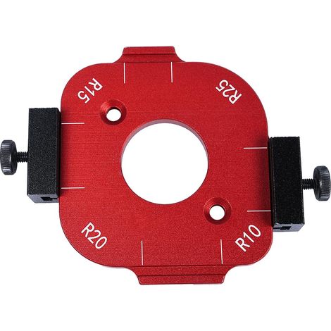 Pochoir d'angle rond 4 en 1, outil de positionnement en alliage d'aluminium, gabarit de rayon d'angle de défonceuse indéformable pour projets de bricolage précis sur le travail du bois (1/5)