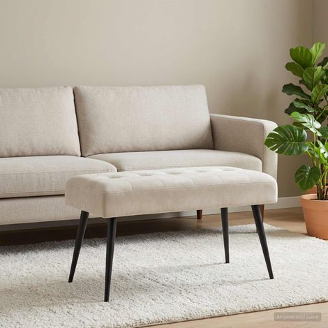 vidaXL Banc avec capitonnage bouton Crème 80 x 40 x 46 cm Velours (1/5)