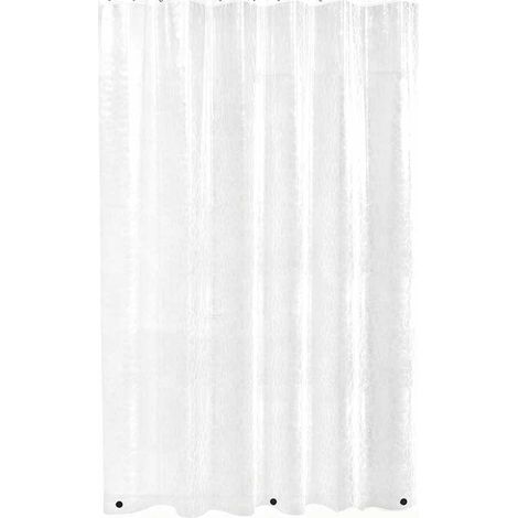 Rideau De Douche EVA - 180 x 200 cm - Semi-Transparent - Contrepoids Magnetique - Motif Cube D Eau 3D - Pour Baignoire