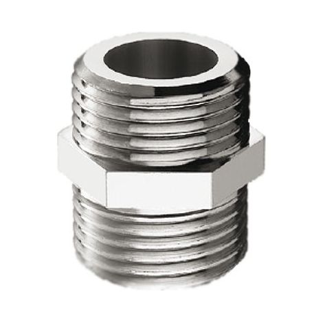 Nipplo niples vite doppia con esagono in ottone cromato - Misura 1/2" 00390400CR (1/2)