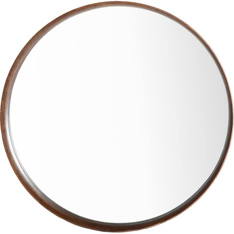 Miroir contemporain en bois et mdf finition marron élégante - Bois marron naturel et verre clair (1/3)