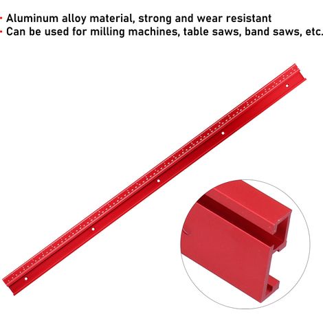 Poignée de poussée en alliage d'aluminium pour scie sur table, rail guide de 800 mm, pièces de fixation pour rainure, accessoires de travail du bois.