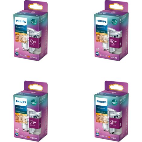 Philips Pacchetto vantaggio GU10 SceneSwitch Faretto LED 50W Dimmerabile Luce Bianco calda - 4 pezzi (1/3)