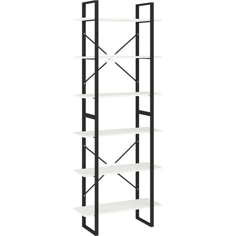 Armario alto de almacenamiento 80 x 30 x 210 cm estilo industrial acabado mate en madera de pino blanco 020047883 (1/5)