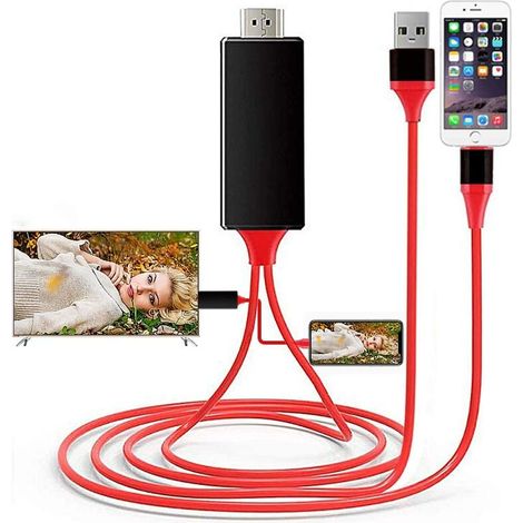 Adaptador de cable Lightning a HDMI [Certificado MFi de Apple], Rojo (1/4)