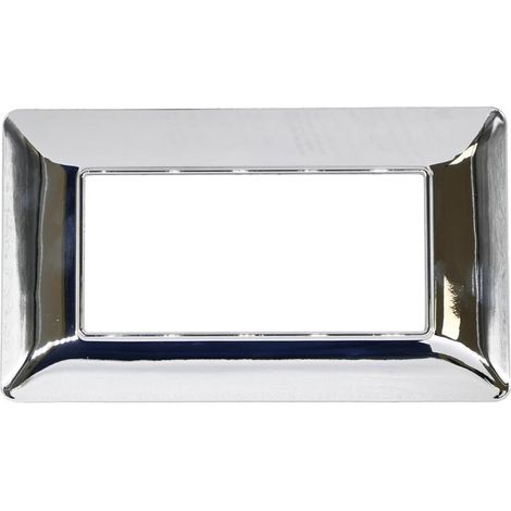 Placca 504 4 Posti Argento Cromo Lucido Compatibile matix M8004 T-4