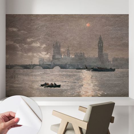 Carta da parati autoadesiva - Fotomurale adesivo - soggiorno moderno - resistente - Panorama notturno 104x70 cm (1/5)