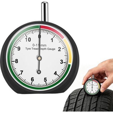 Digital Tyre Depth Gauge with mm Display - Accurate for Tread Wear Control Professional Tool Suitable for Cars, Motorcycles, Vans, HGVs and Buses (1/5)