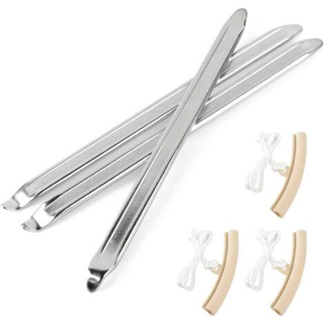 3pcs Demonte Pneu 25cm Outil Levier de Pneu en Acier Au Manganèse avec 3 Jantes Protecteurs Outils de Réparation Décapant de Pneu Outil Pneumatique Levier Manuel pour Moto Auto Trottinette Vé (1/5)