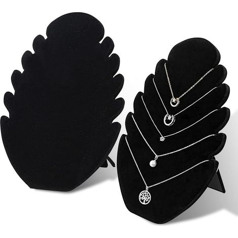 Lot de 2 Porte Collier Presentoir, Présentoir à Colliers en Velours Porte Bijoux Presentoir Boucle d'oreille Femme - Organisateur de coiffeuse (28.3 20.3cm) (1/5)