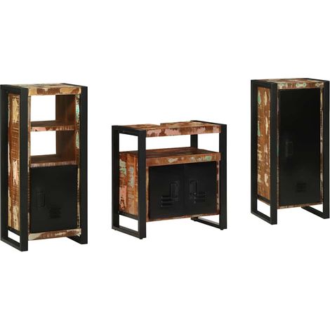 Maison Exclusive - Badezimmermöbel-Set mit Regal 3 pcs Massives u