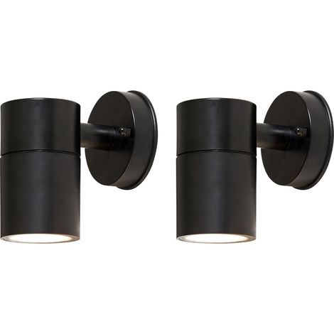 Litecraft Hahn Wall Light Up or Down LED Outdoor IP65 Fitting in Black - 2 Pack (1/5)
