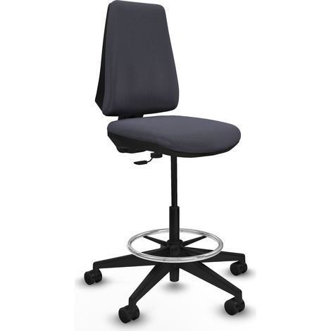 Taburete Elche CP bali gris oscuro base piramidal ruedas 65mm nailon