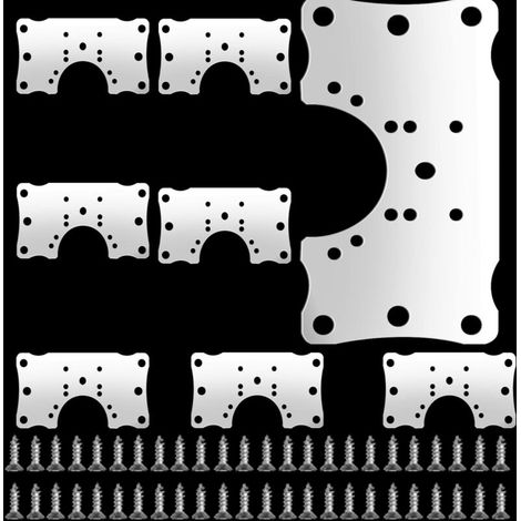 Cabinet de la Charnière de la Réparation de la Plaque d'Acier Inoxydable Charnière de Réparation de Supports Pack de 8 Plat de pattes de Fixation pour Meuble de Cuisine Meuble de Porte avec des Vis 48 (1/5)
