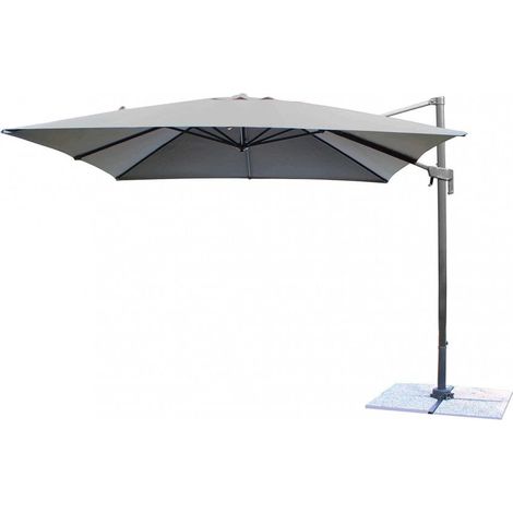 Ombrellone da Giardino Newton Decentrato 3x3 m in Alluminio Nero Telo Grigio (1/5)