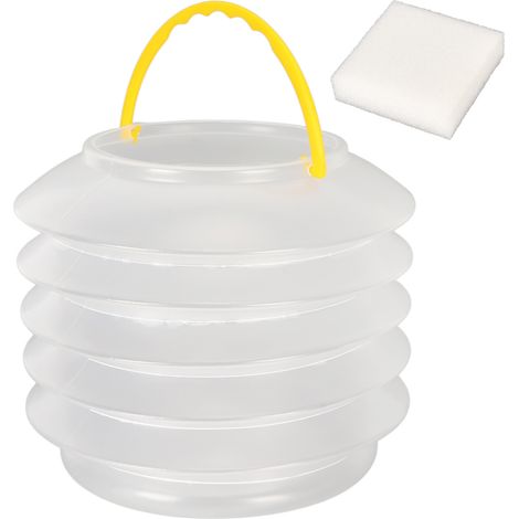 Seau à peinture pliable transparent réutilisable, type ressort pour aquarelle, avec éponge, pour extérieur (1/5)