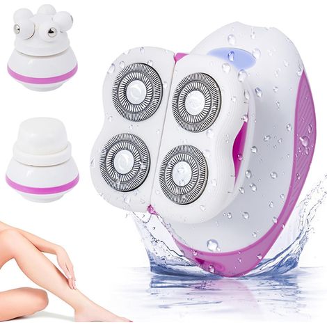 Rasoio elettrico impermeabile 3 in 1 per donna - Rasoio bikini senza fili - Per rimuovere i peli da gambe, viso, corpo e labbra (1/5)
