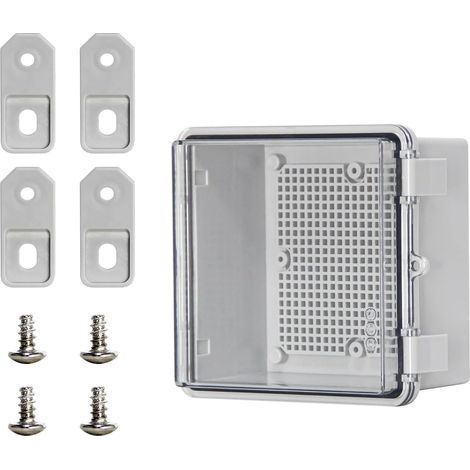 (15x15x9 cm) Boîtier de jonction électrique pour extérieur Boîtier de projet IP66 en plastique ABS Enceinte électrique avec couvercle à charnière Boîtier électrique transparent (1/5)