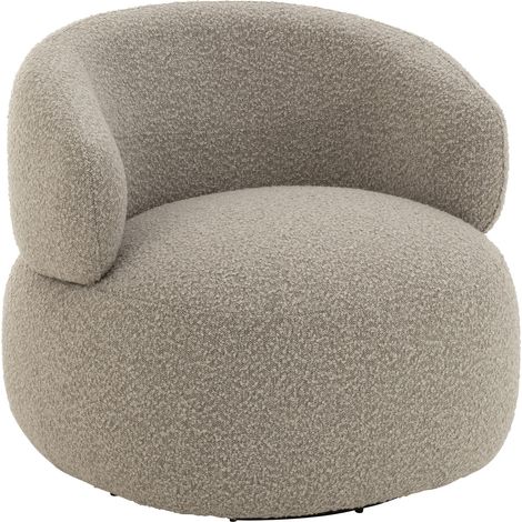 Fauteuil pivotant rond KALO – Design cocooning et confort enveloppant-Marron clair (1/5)