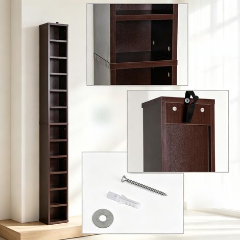 Tour de rangement moderne, étagère à CD de haute qualité, support de rangement multimédia peu encombrant (1/4)