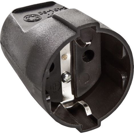 Schutzkontaktkupplung 230V schwarz für Leitungen bis 1,5mm² IP20 (1/4)
