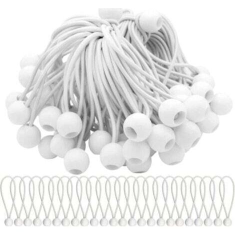 Lot de 50 Tendeur Elastique Cordons Élastiques avec Boules Sandow Elastique Boules Elastiques pour chapiteaux. tentes. bannières et bâches.INHHUB