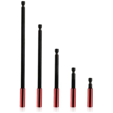 5PCS Porte Embout Visseuse Magnétique 1/4" Tige Hexagonale Rallonge Embout Visseuse 50/60/ 100/150/ 300 mm pour Perceuses électrique Tournevis, Visseuseet Clé à Choc