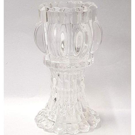 TrAdE Shop Traesio - Candelabro Vetro Cc.2024 Trasparente Portacandela H 12cm Bomboniera Matrimonio -