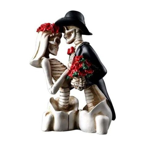 Figurine squelette en résine pour décoration d'Halloween (1/4)