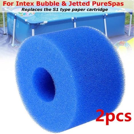 Filtre en coton pour piscine Intex S1 - 2 pièces - 10.87.34cm - Bleu (1/4)