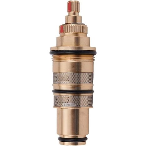 ZVD Shower Flow Valve Replacement Parts Thermostatic Valve Cartridge Shower Faucet Valve Stem Shower Valve Handle Replacement Parts Repair Kit Temperature Control Brass (1/4)