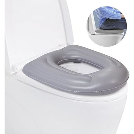 Coussin de siège de toilette gonflable en forme de donut, réglable en hauteur, en PVC, pour personnes âgées et handicapées. (1/5)
