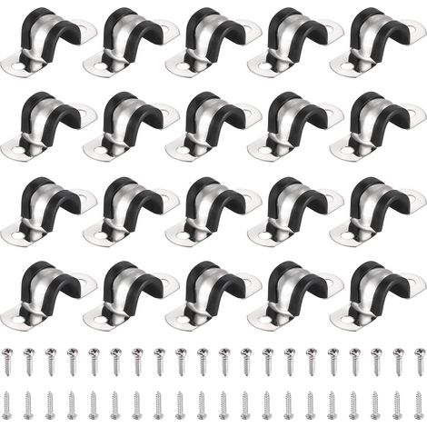 20Pcs Colliers Pour Câble 16mm(5/8") Colliers Isolés Pour Tube (1/5)