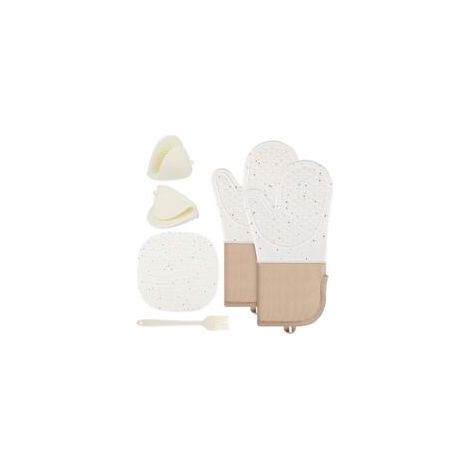 Ofenhandschuhe, Topflappen, 6er-Set Silikon-Küchenhandschuhe, hitzebeständig bis 230 °C – zum Grillen, Backen und Kochen im Backofen (1/5)