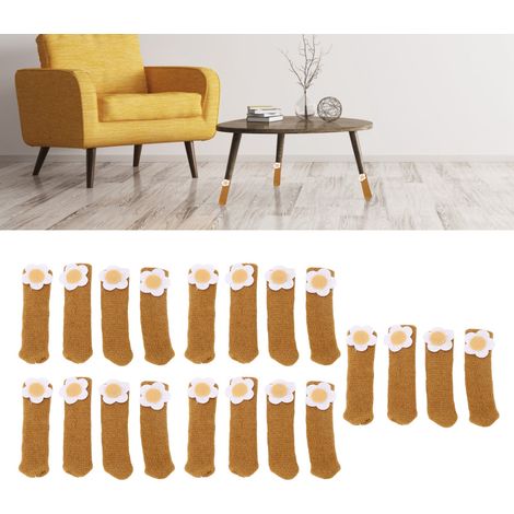 20 pièces/vente de patins tricotés double couche pour pieds de chaises, tabourets et tables, épais et résistants à l'usure, patins de protection silencieux pour sols en bois massif, petit motif floral (1/5)
