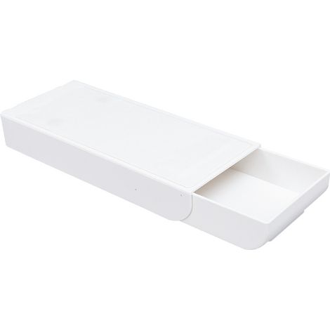 （white）Pop Up Self-Adhesive Pencil Drawer - Hidden Desk Organizer - Under Table Storage Box - Hidden Under Table Storage Box - Office Stationery Storage Box (1/5)