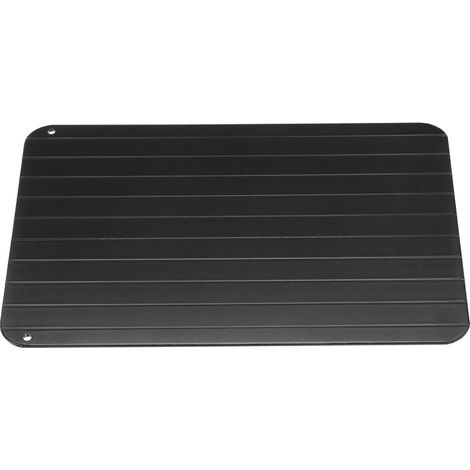 Schwarze Aluminium-Schnellauftauschale für Fleisch und Tiefkühlkost ohne Strom oder Mikrowelle 23x16,5 cm (S) (1/2)