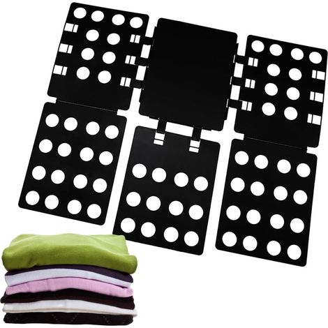 1 planche pliante pour vêtements pour enfants et adultes, planche pliante pour t-shirts, aide au pliage du linge, planche à vêtements, bon pour plier les vêtements (noir) (1/5)