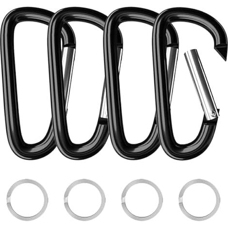 Mousqueton En Aluminium - 102 mm Et 127 mm - Pour Activités Extérieures Et Fixation D'Équipement - Lot De 4 (1/3)