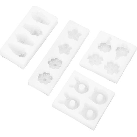 Moules à glace d'été, moules à beignets glacés, moules en silicone pour fondant, décorations de boucles d'oreilles, moules de coulée en résine époxy, outils de décoration de gâteaux, multicolores (1/4)