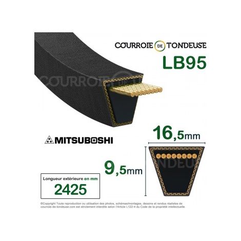Courroie de coupe KUBOTA 6609161650