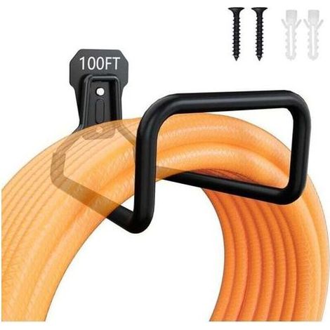 DBBEGK An der Wand montierter Gartenschlauchhalter, robuster Schlauchhalter für den Außenbereich, Schlauchtrommeln aus Metall, Schlauchhaken mit 4 Schrauben für erweiterbaren Gartenschlauch, Wassersch (1/4)
